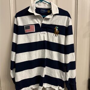Polo by Ralph Lauren Navy and White Striped Shirt